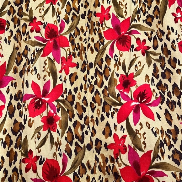 Notations Tan Red Sleeveless Animal/Floral Print Maxi Dress Size M - Picture 9 of 9